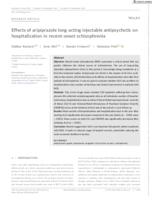 Effects of aripiprazole long‐acting injectable antipsychotic on hospitalization in recent‐onset schizophrenia