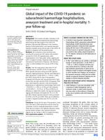 Global impact of the COVID-19 pandemic on subarachnoid haemorrhage hospitalisations, aneurysm treatment and in-hospital mortality: 1-year follow-up