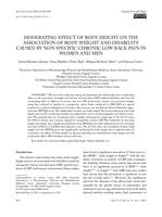 Moderating Effect of Body Height on the Association of Body Weight and Disability Caused by Non-Specific Chronic Low Back Pain in Women and Men