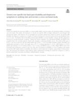 Chronic non-specific low back pain disability and depressive symptoms in working men and women: a cross-sectional study