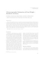prikaz prve stranice dokumenta Ultrasonographic Estimation of Fetal Weight – Residents Accuracy