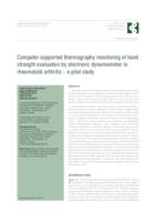 prikaz prve stranice dokumenta Computer supported thermography monitoring of hand strength evaluation by electronic dynamometer in rheumatoid arthritis – a pilot study