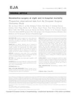 prikaz prve stranice dokumenta Nonelective surgery at night and in-hospital mortality - Prospective observational data from the European Surgical Outcomes Study