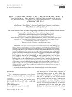 prikaz prve stranice dokumenta Multidimensionality and Multidisciplinarity of Chronic Neuropathic Nonodontogenic Orofacial Pain