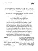 prikaz prve stranice dokumenta Chronic Multimorbidity of Low Back Pain or other Chronic Back Disorders in the Republic of Croatia