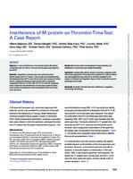 prikaz prve stranice dokumenta Interference of M-protein on Thrombin Time Test: A Case Report